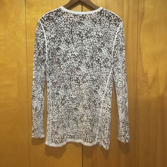 Kokun Sweater Womens XL Cashmere Bamboo Black & White Animal Print Sustainable - Picture 5 of 11